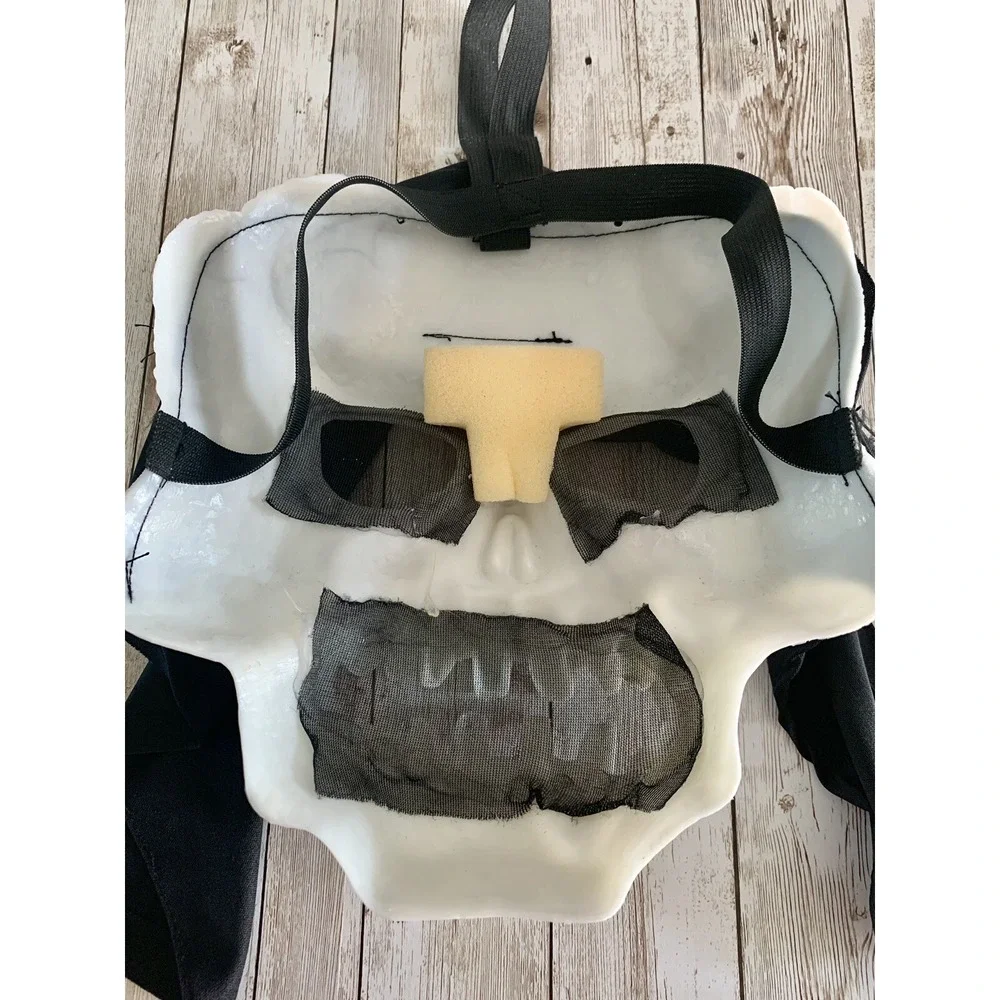 Vintage Fun World Div Halloween Mask Item #9211 Skull Face Glow in the Dark